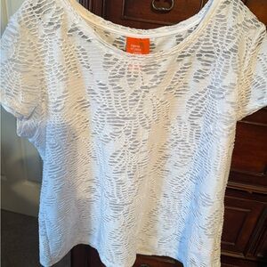 White Lace Women's Top by Hearts of Palm size PL
